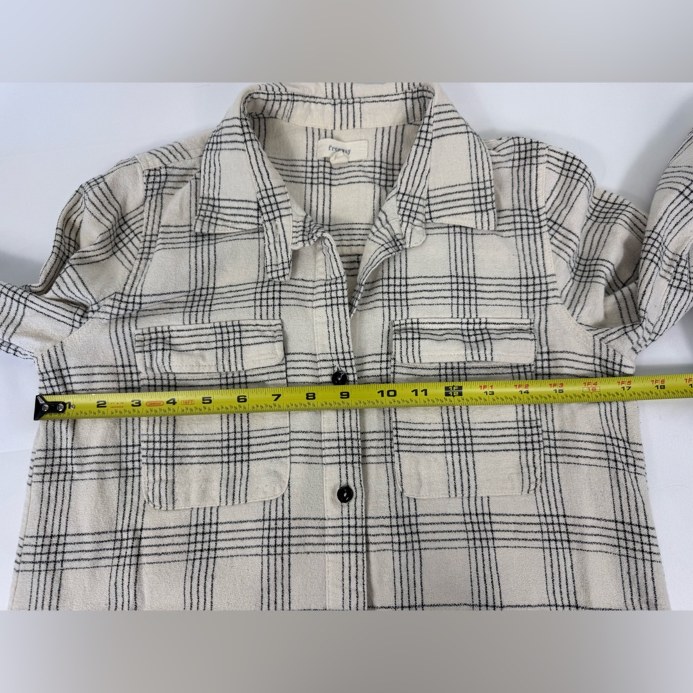 Freeway Women’s White And Black Plaid‎ Tunic Shirt 100% Cotton Size Medium - Picture 4 of 8